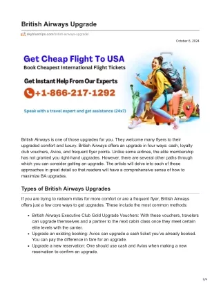 british airways upgrade