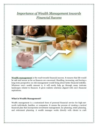 Importance of Wealth Management towards Financial Success