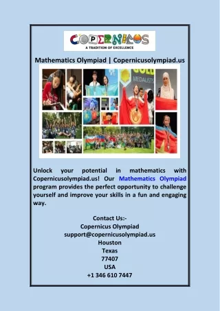 Mathematics Olympiad | Copernicusolympiad.us