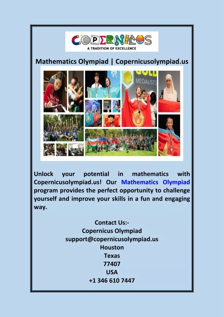 mathematics olympiad copernicusolympiad us