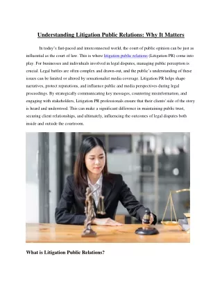 Understanding Litigation Public Relations: Why It Matters