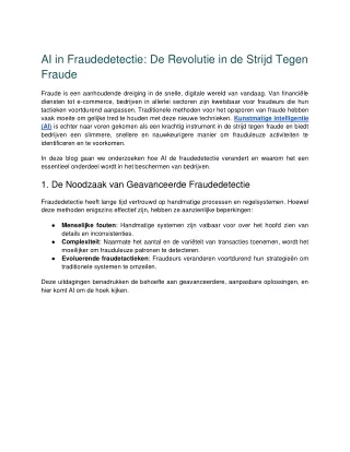 AI in Fraudedetectie -De Revolutie in de Strijd Tegen Fraude