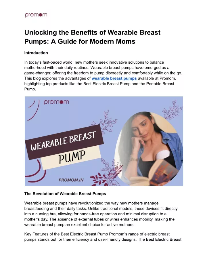 unlocking the benefits of wearable breast pumps