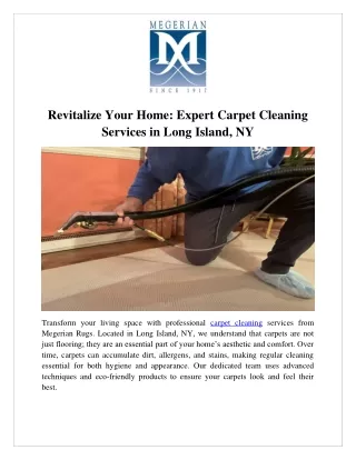 Revitalize Your Home Expert Carpet Cleaning Services in Long Island, NY