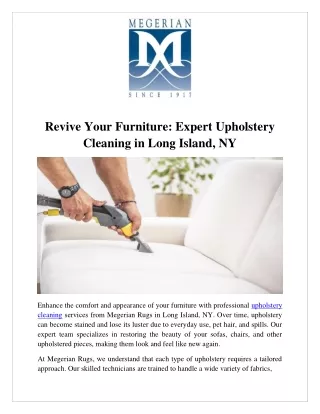 Revive Your Furniture Expert Upholstery Cleaning in Long Island, NY