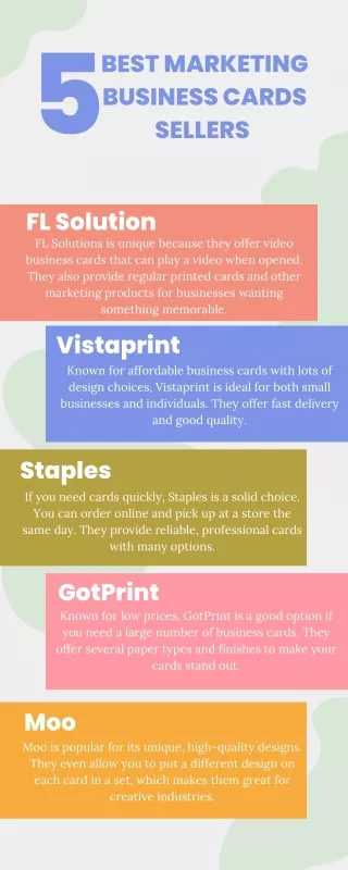 5 Best marketing business cards sellers