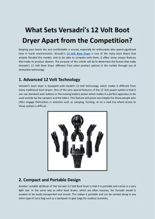 What Sets Versadri's 12 Volt Boot Dryer Apart from the Competition