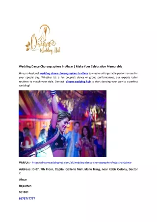 Wedding Dance Choreographers in Alwar | Make Your Celebration Memorable