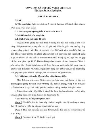 Giúp HS Lớp 5 giải các bài toán điển hình bằng phương pháp dùng sơ đồ đoạn thẳng