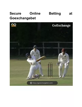 Secure Online Betting at Goexchangebet
