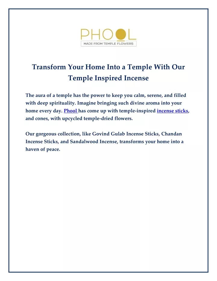 transform your home into a temple with our