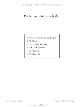 Phương pháp vẽ hình chiếu trong môn Công nghệ 8