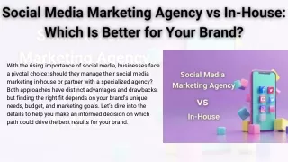 Social Media Marketing Agency vs In-House Which Is Better for Your Brand