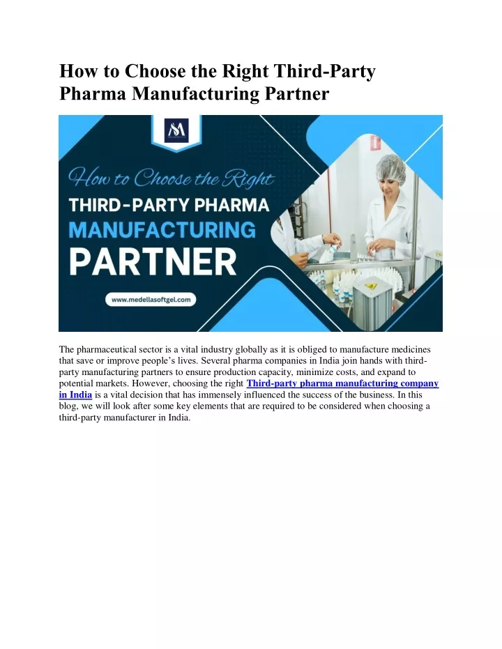 how to choose the right third party pharma