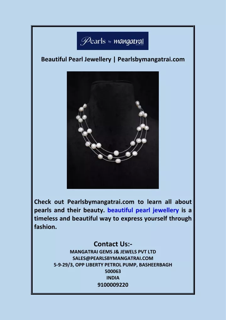 beautiful pearl jewellery pearlsbymangatrai com