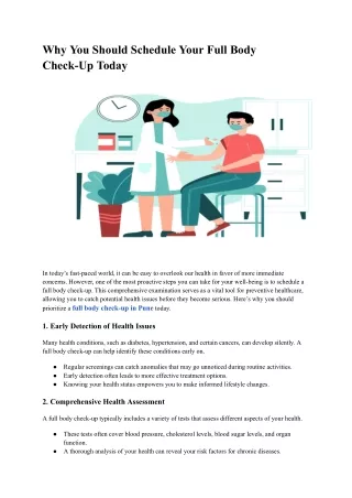 Why You Should Schedule Your Full Body Check-Up Today