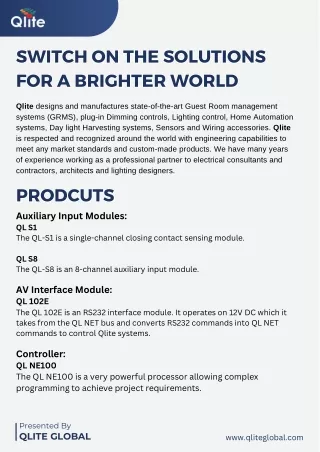 Qlite global home automation PRODUCTS