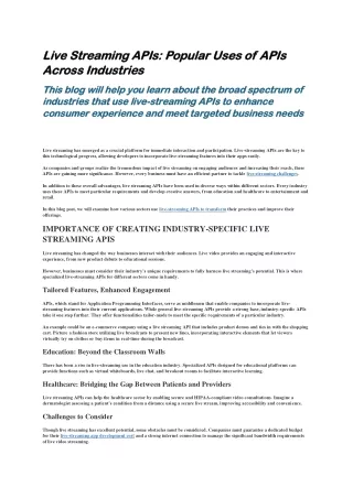 Live Streaming APIs pdf
