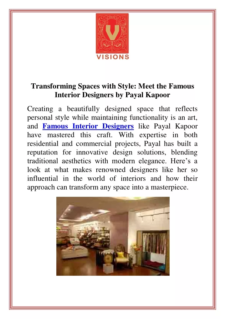 transforming spaces with style meet the famous