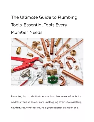 The Ultimate Guide to Plumbing Tools_ Essential Tools Every Plumber Needs