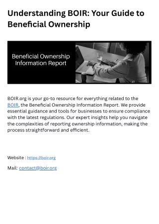 Understanding BOIR: Your Guide to Beneficial Ownership