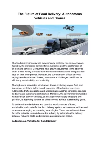 The Future of Food Delivery_ Autonomous Vehicles and Drones