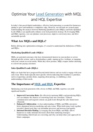 33.Optimize Your Lead Generation with MQL and HQL Expertise (1)
