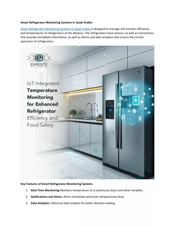 smart refrigerator monitoring systems in saudi