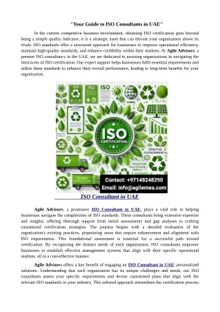 "Your Guide to ISO Consultants in UAE"