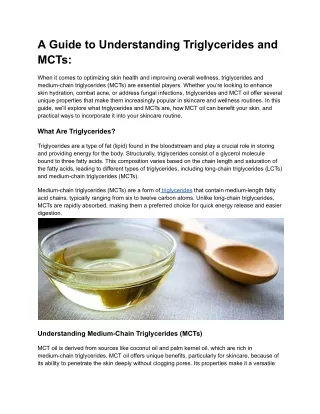 a guide to understanding triglycerides and mcts
