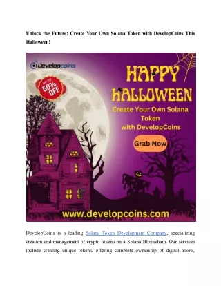 Unlock the Future_ Create Your Own Solana Token with DevelopCoins This Halloween
