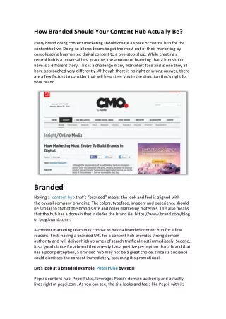 how branded should your content hub actually be