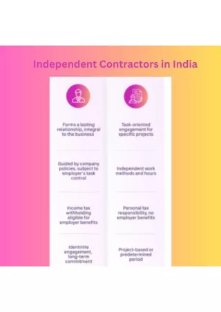 Independent Contractors in India