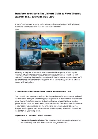 Transform Your Space The Ultimate Guide to Home Theater, Security, and IT Solutions in St. Louis