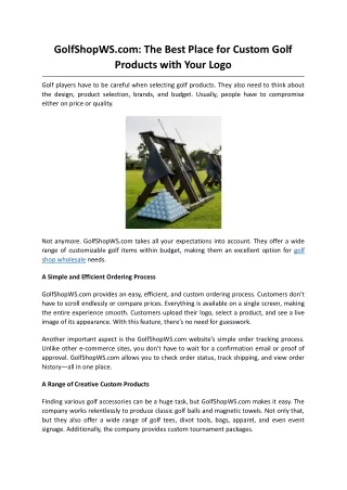 GolfShopWS.com The Best Place for Custom Golf Products with Your Logo