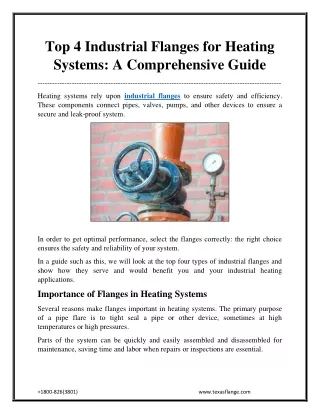 Top 4 Industrial Flanges for Heating Systems_ A Comprehensive Guide