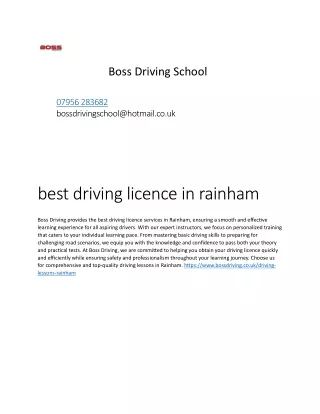 premium driving school east london by Boss Driving