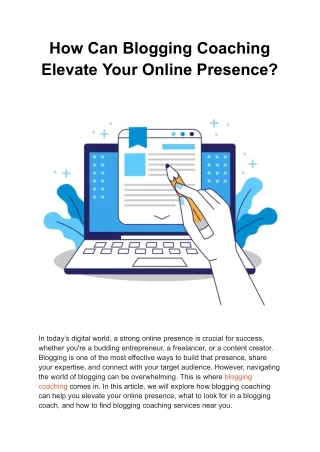 How Can Blogging Coaching Elevate Your Online Presence