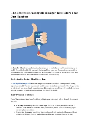 The Benefits of Fasting Blood Sugar Tests_ More Than Just Numbers