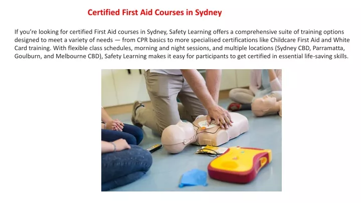 certified first aid courses in sydney