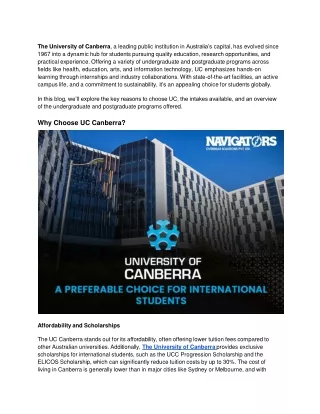 the university of canberra a leading public