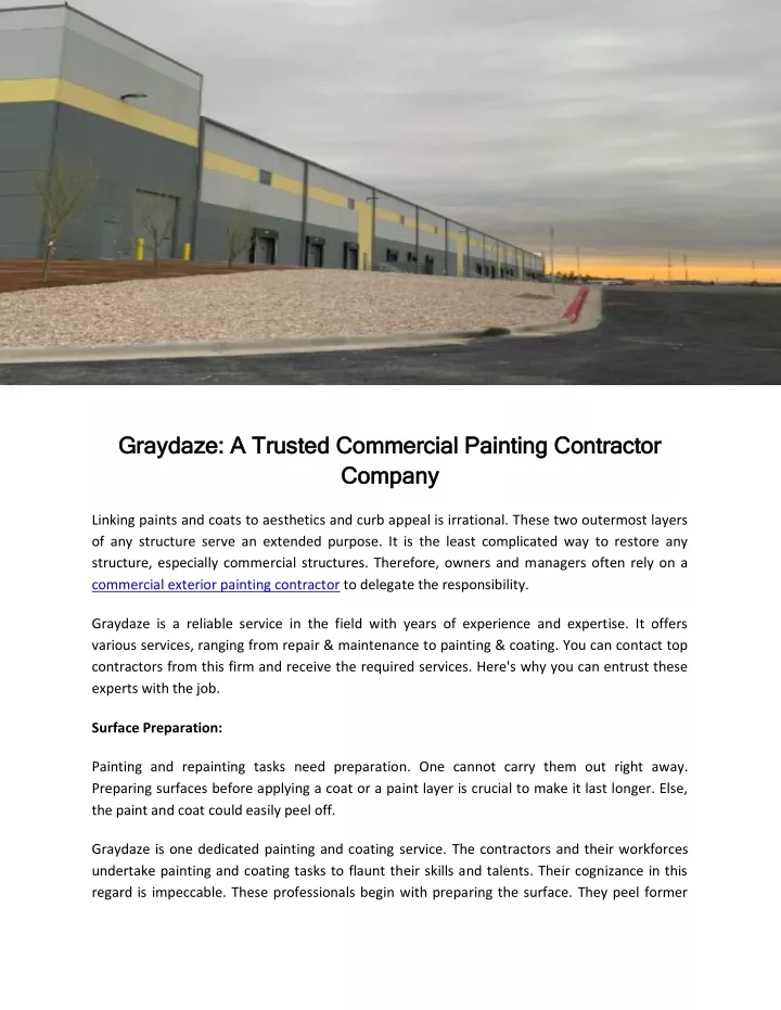 graydaze a trusted commercial painting contractor