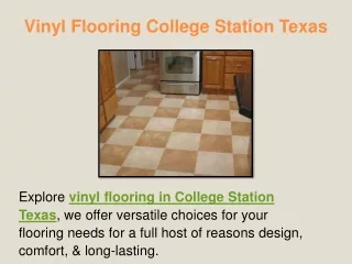 Vinyl Flooring College Station Texas