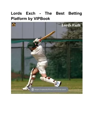 Lords Exch - The Best Betting Platform by VIPBook