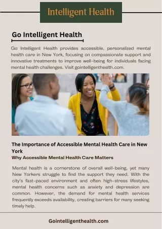 The Importance of Accessible Mental Health Care in New York