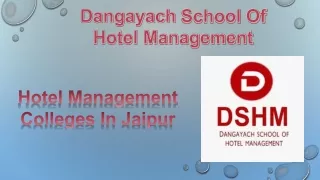dangayach school of hotel management