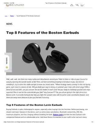 Top 8 Features of the Boston Earbuds