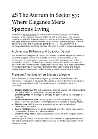 4s the aurrum in sector 59 where elegance meets