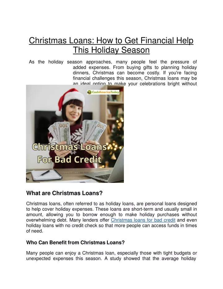 christmas loans how to get financial help this