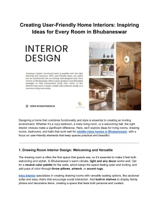 creating user friendly home interiors inspiring